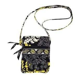 Vera Bradley Yellow & Black‎ Baroque Small Crossbody Handbag